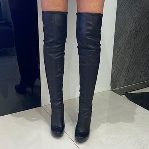 Thigh high leather boots